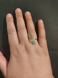 Anillo alambre plateado con aventurina verde