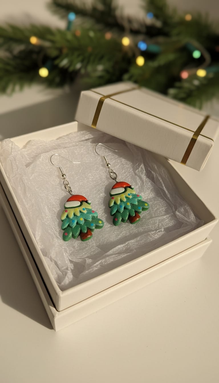 Pendientes árbol de Navidad con color cierre de gancho