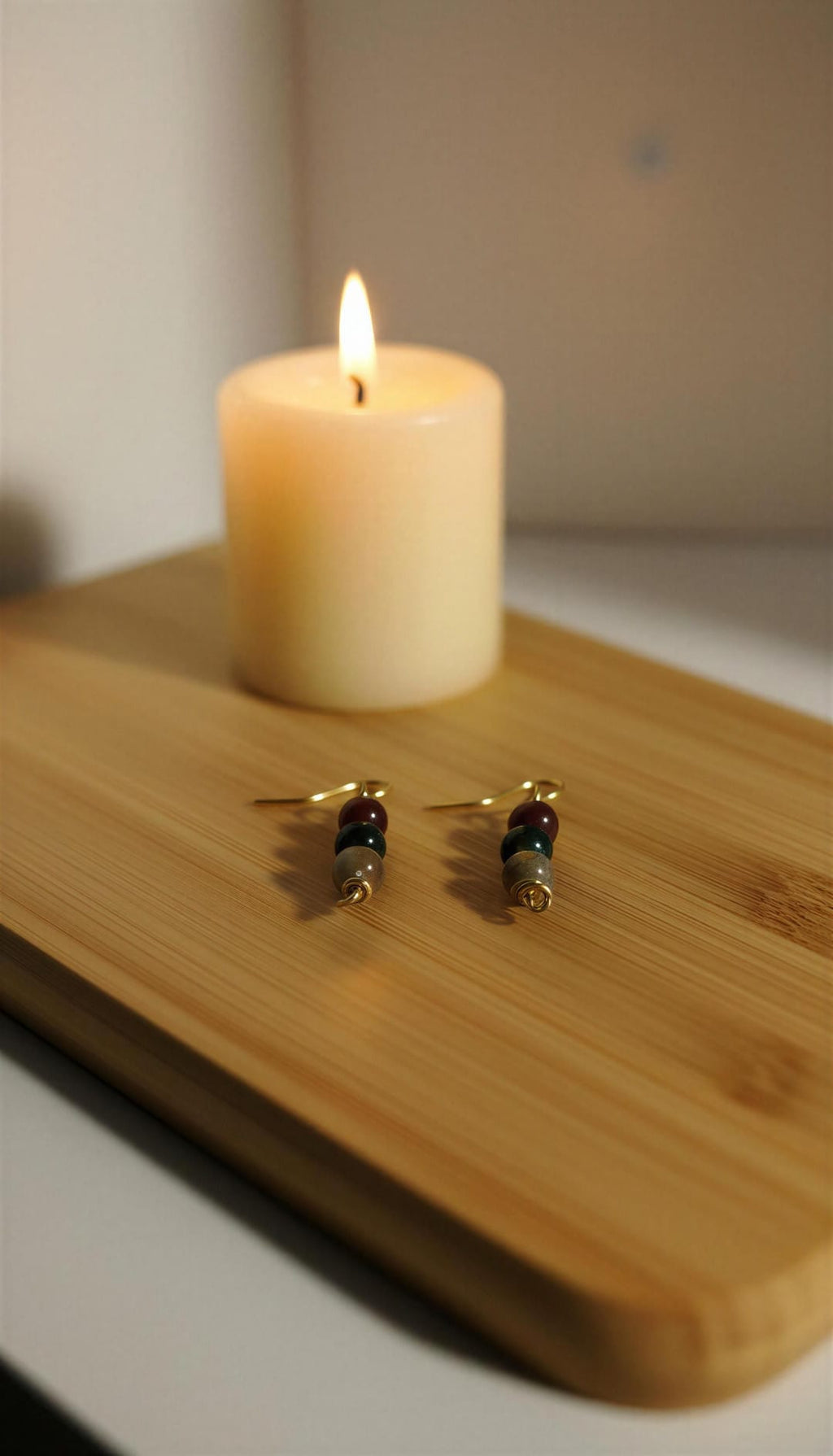 Pendientes largos con 3 agatas de la india