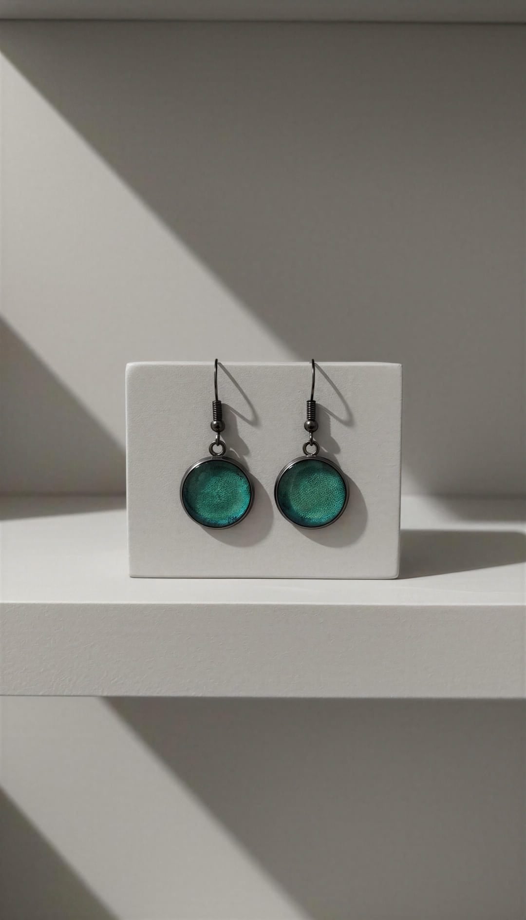Pendientes redondos verde turquesa