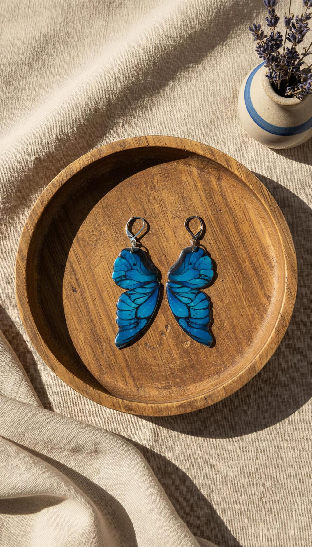 Pendientes Alas de Mariposa Azules
