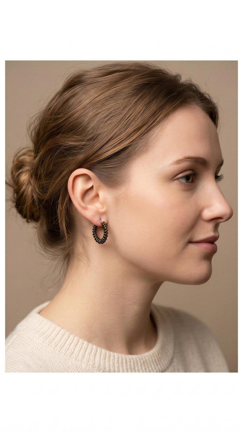Pendientes aros con mostacillas de colores